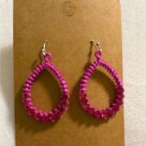 Pink Teardrop Earrings